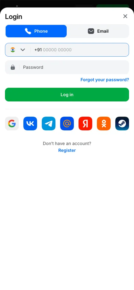 1win india login